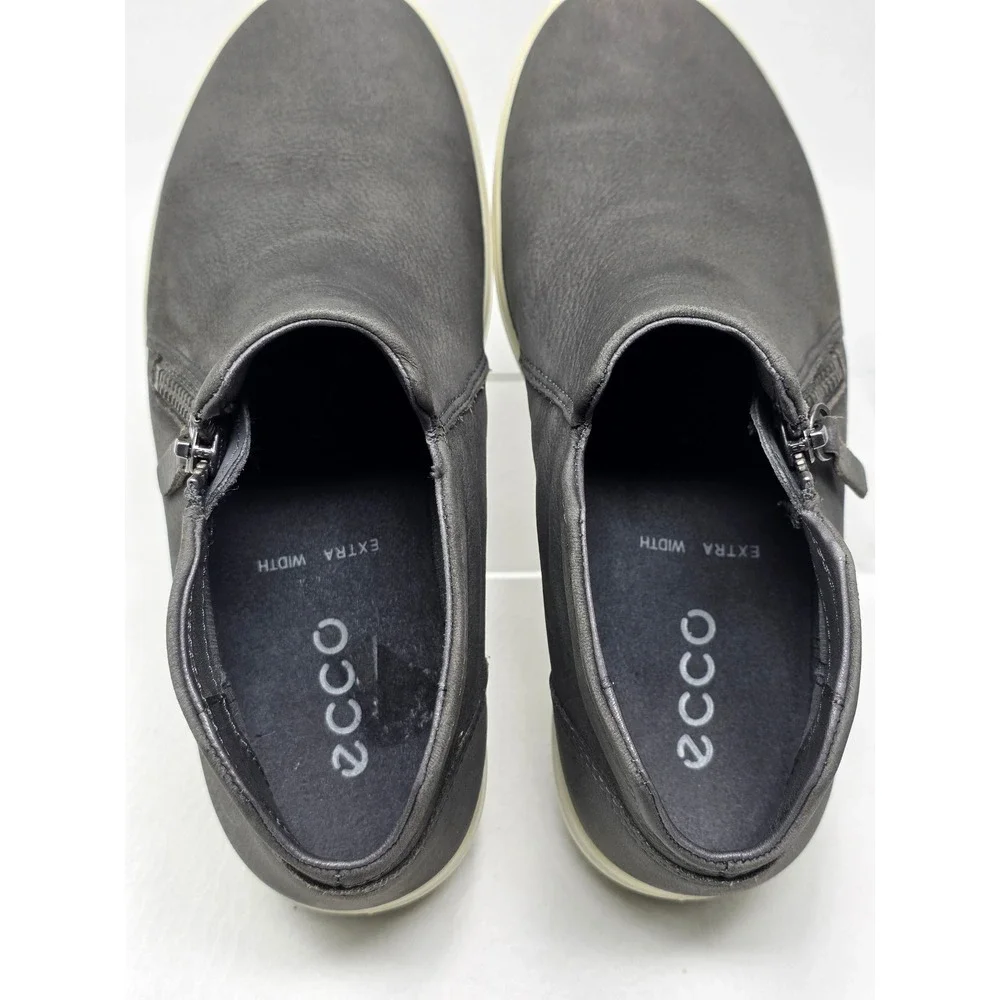 ECCO Soft 7 Tred Zip Grey Leather Ankle Boot Sneakers Womens Size 6 EU 37